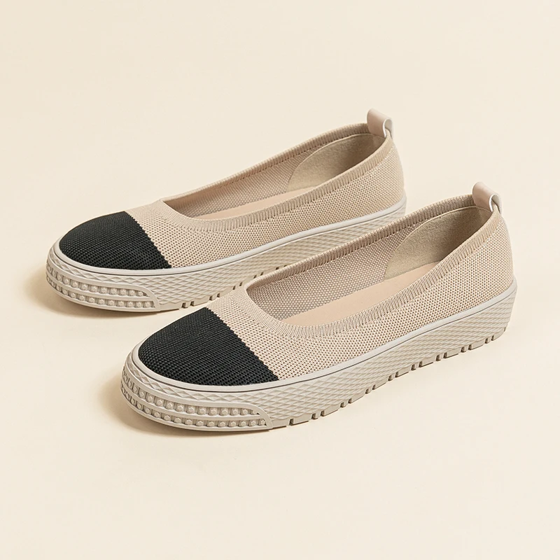 

DIMANYU Loafer Shoes Woman 2023 New Knitted Casual Round Toe Shallow Ladies Shoes Flat Pedal Lazy Shoe Woman