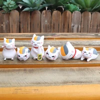 6pcsset kawaii mini animals natsumes book of friends cat action figure toys boy girl ornaments anime decor