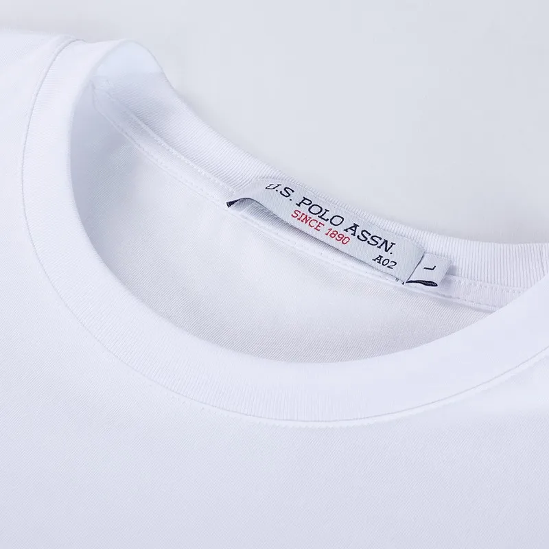 Мужские и женские черно-белые футболки с принтом U.S. Polo Assn. Летние модные удобные