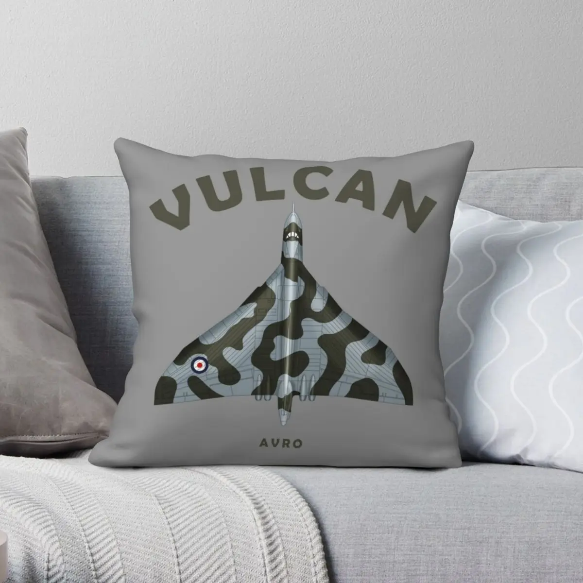 

The Vulcan Bomber Blueprint Square Pillowcase Polyester Linen Velvet Printed Decorative Throw Pillow Case Room Cushion Case 18"