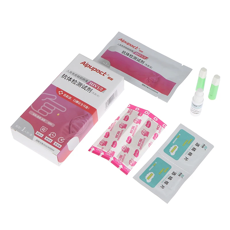 

AIDS Blood Test Kit For Self-test At Home HIV Protect Privacy Ship Fast Plasma Serum Whole Blood Test Window Phase HIV Test