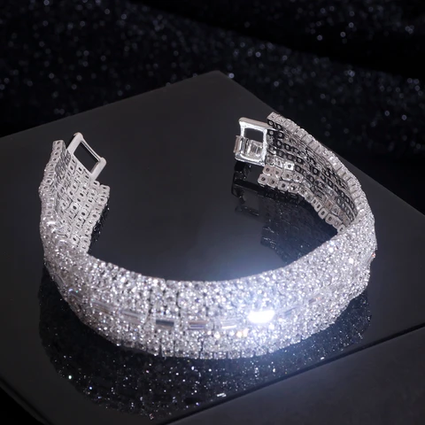 Хрустальные браслеты ZHUWEI серебристого цвета