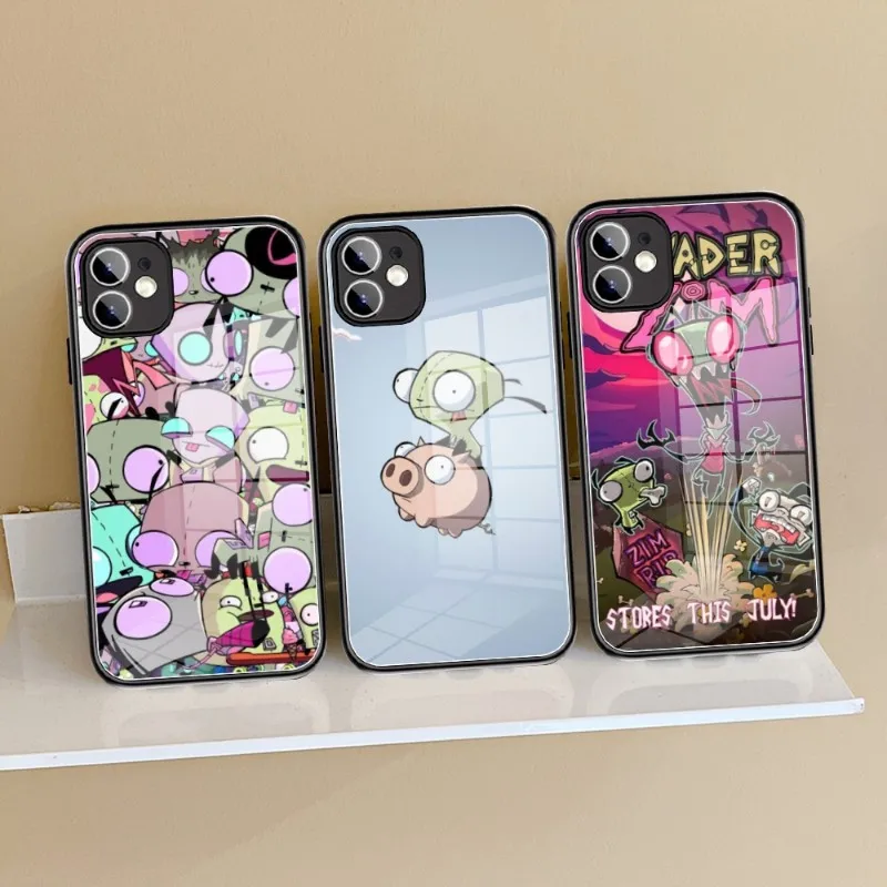 Фото Чехол для телефона Invader Zim из закаленного стекла для IPhone 14 13 11 12 Pro 8 7 Plus X 13 Pro MAX XR XS MINI, чехлы №4