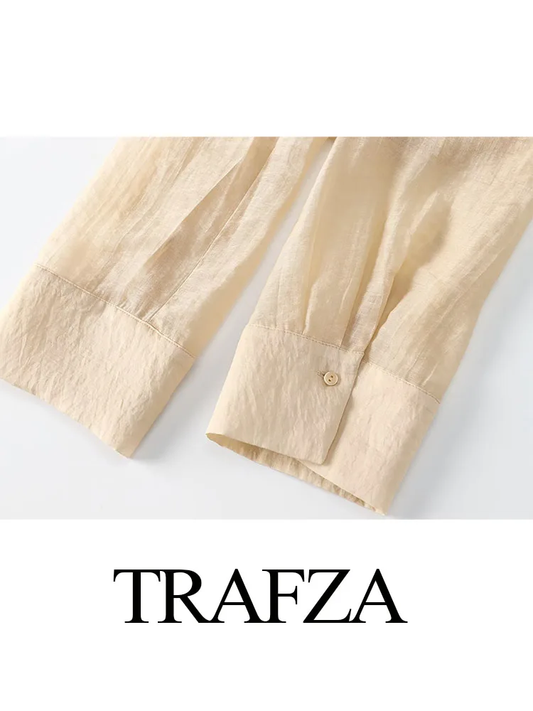 Летняя женская блузка с V-образным вырезом и длинным рукавом