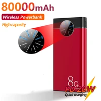 portable 80000mah power bank for iphone xiaomi mi poverbank rechargeable external battery with led light digital display charge