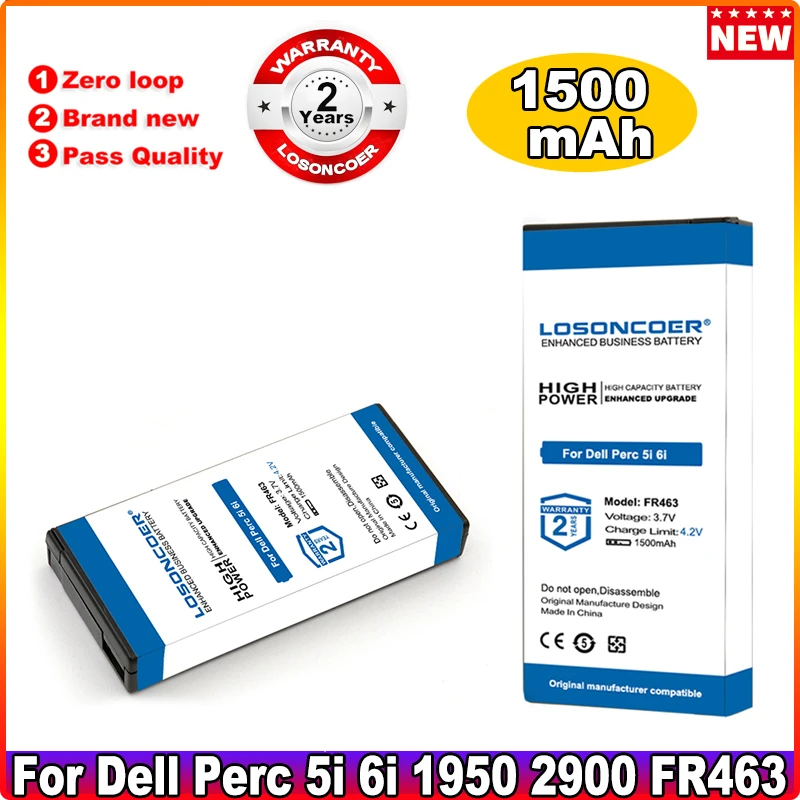 Аккумулятор FR463 на 1700 мА · ч для Dell Perc 5i 6i Poweredge FR463 2900 2950 6850 6950 1950 NU209 P9110 U8735 R410 H700 R910 R900 R710
