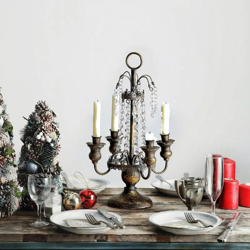 

Large Luxury Metal Candle Holder Table Gold Wedding Centerpieces Candlestick Christmas Centro De Mesa Home Decoration EA60ZT