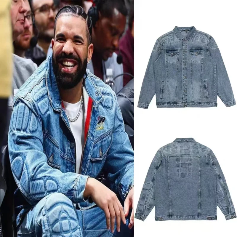 High Street Trend однотонный KANYE WEST Armor Denim Top Высококачественная мужская и женская модная