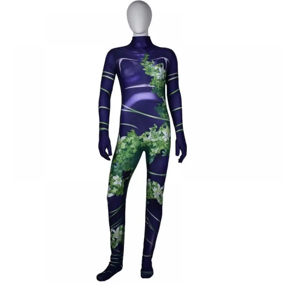 

Costumes Pamela Lillian Isley Cosplay Green One Piece Bodysuit Unisex Jumpsuit Poison Girl Cos Halloween Costume Green Jump Suit