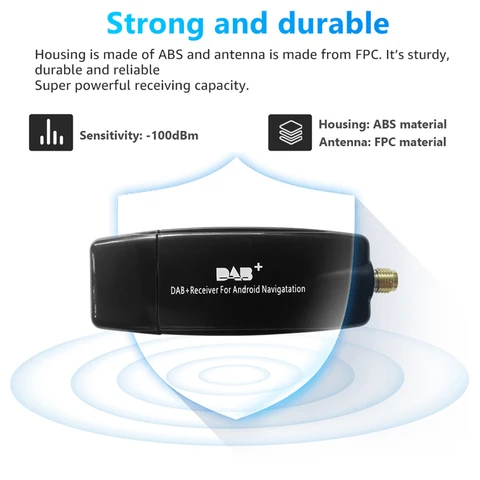 DAB+ Box Адаптер радиоприемника Автомобильный DAB+ Цифровая радиоприемник Антенна USB-интерфейс для Android 5.1 и выше автомобильного радиоприемника