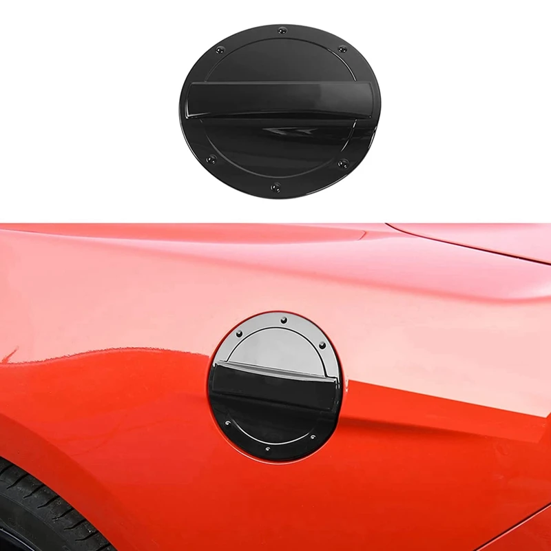 

Fuel Filler Door Gas Tank Cap Exterior Decoration Accessories For Ford Mustang 2015-2022 (Black)