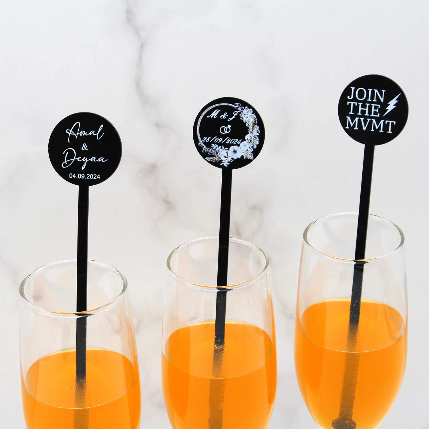 50 шт. персонализированные круглые штрихи для напитков свадебные сувениры