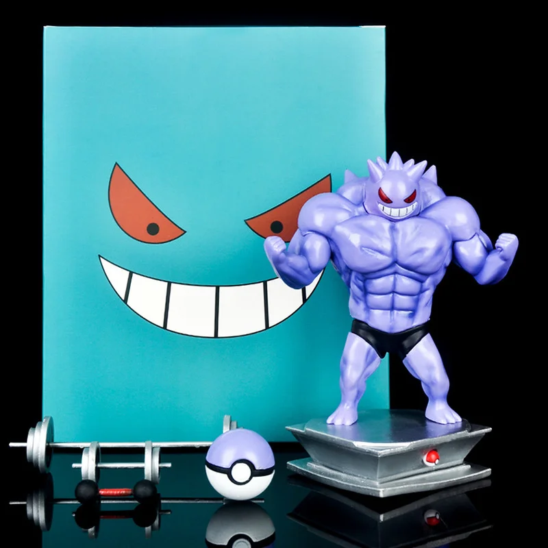 

Anime Pokemon figures 18cm GK Muscle Gengar ゲンガー Action Figure Model Bodybuilding Toy Muscle Pokemon Funny Toy Model