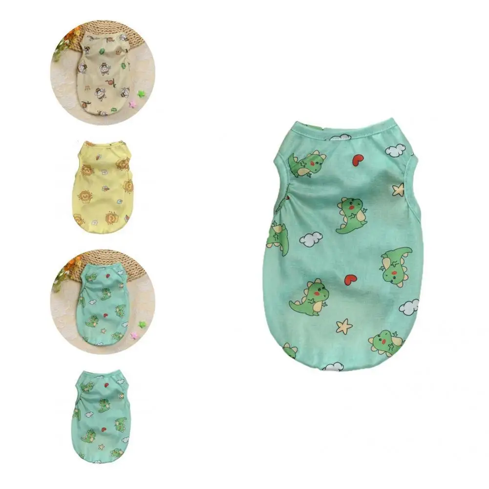 

Accessory Useful Small Dog Ice-silk T Shirt Decorative Dog Sleeveless Shirt Breathable for Walking