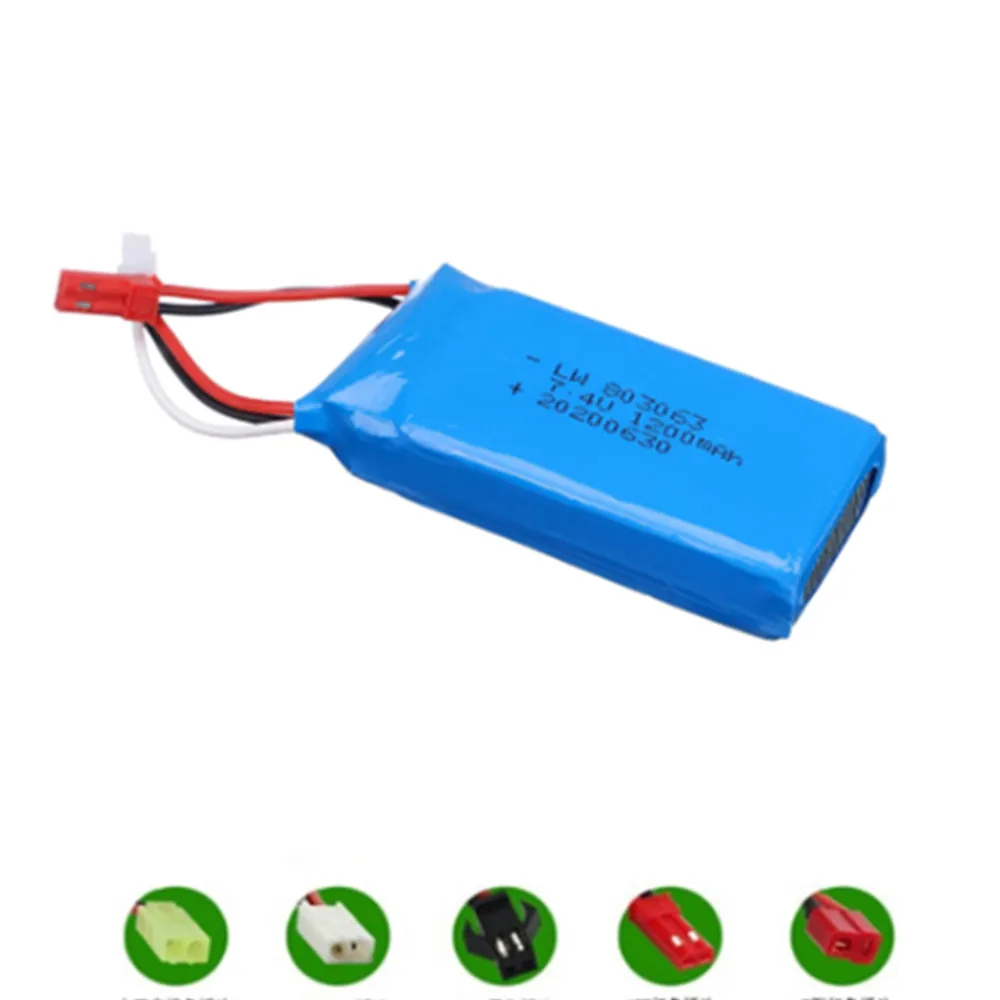 Аккумулятор Lipo 7,4 в 1200 мАч для MJXRC X101 X102 WLtoys V262 V333 V353B V666 Q212 Запчасти для радиоуправляемых квадрокоптеров и игрушек 7,4 В 2S аккумулятор 803063