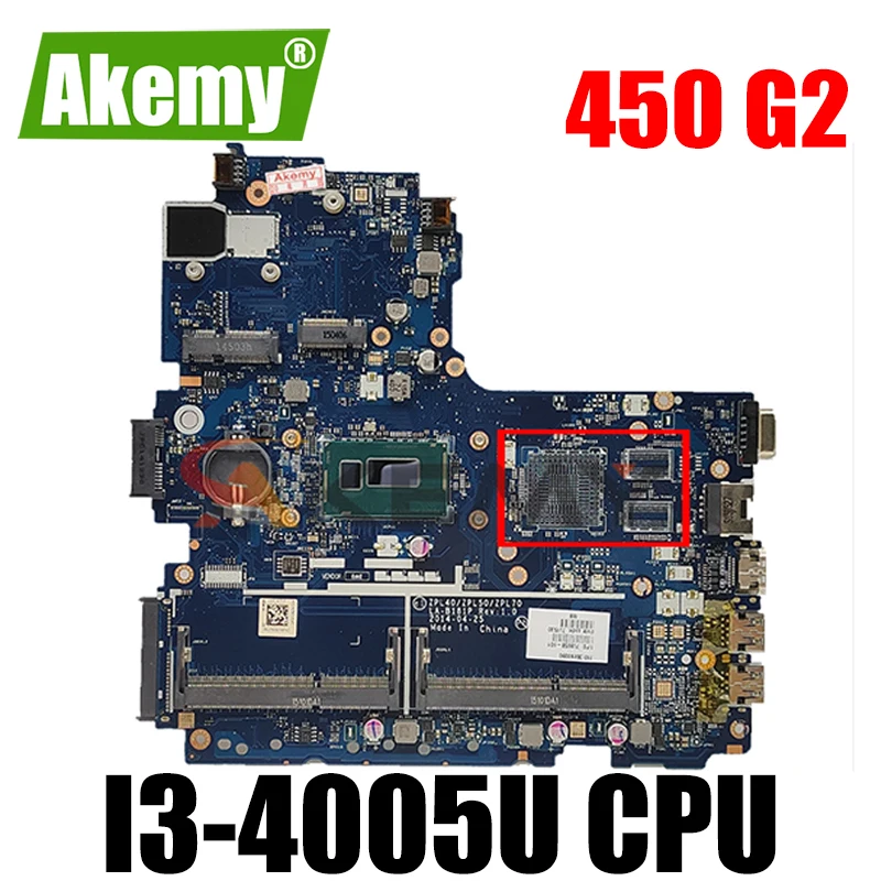 

Материнская плата для ноутбука HP 450 G2 782951-601 782951-501 782951-001 LA-B181P с процессором SR1EK i3-4005u MB 100% протестирован Быстрая доставка