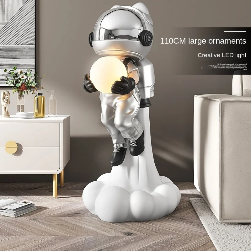 

Home Decor Creative Cartoon Astronaut Resin Statue Floor Decoration Nordic Style Interior Figurine Room Decor Housewarming Gift