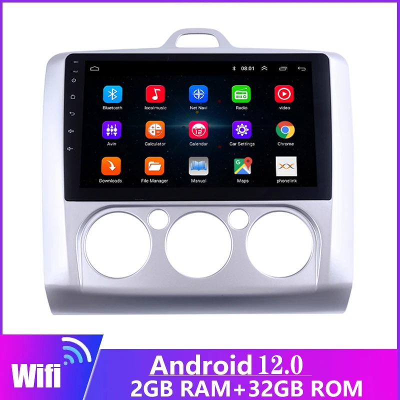 

Автомобильный стерео-проигрыватель для FORD Focus 2004 2005 2006 2007 2008-2011 2012 четырехъядерный 1024*600 Android 12,0 автомобильный DVD-проигрыватель с GPS-навигацией