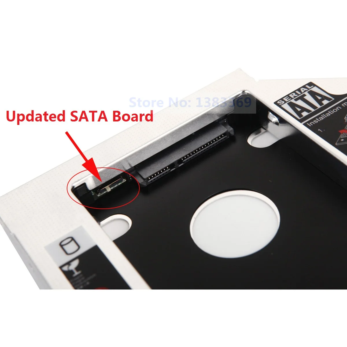Переходник для установки второго жесткого диска HDD SSD SATA Caddy ASUS K53SD K53SD-SX809 re DS8A8SH |