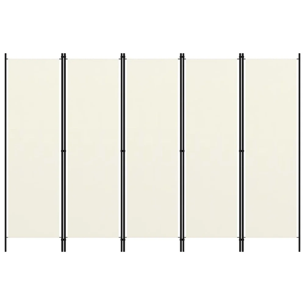 

5-Panel Room Divider Cream White 98.4"x70.9"