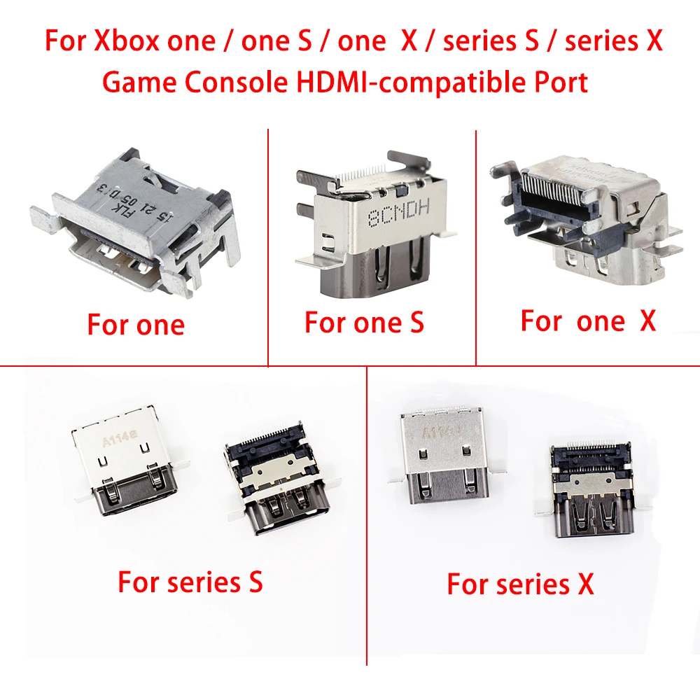 

5pcs For XBOX ONE SLIM / X /Series X HDMI-compatible Port Connector Socket Replacement For Microsoft Xbox One S Slim