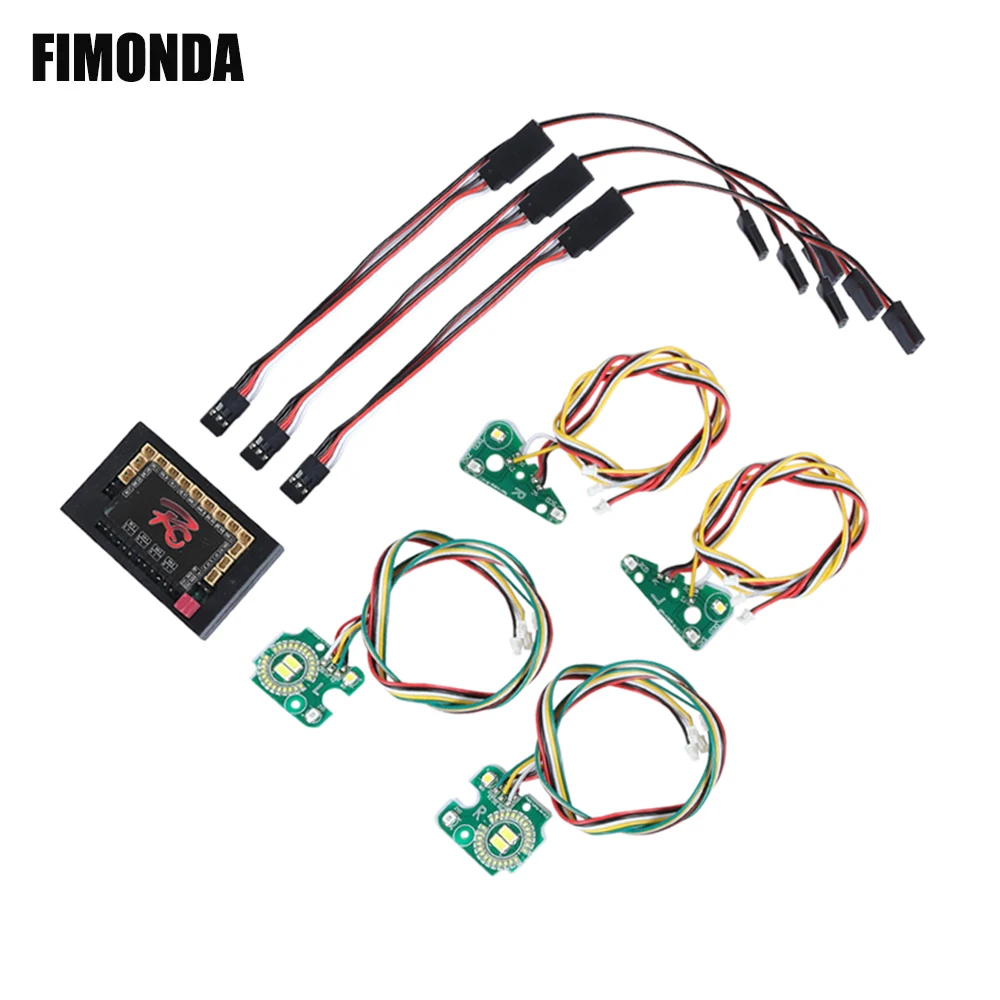 TRX4 Light Kit Front Rear LED Headlights Brake Turn Signal Side Lamp Set for 1/10 RC Crawler  TRX-4 Defender Body Upgrade