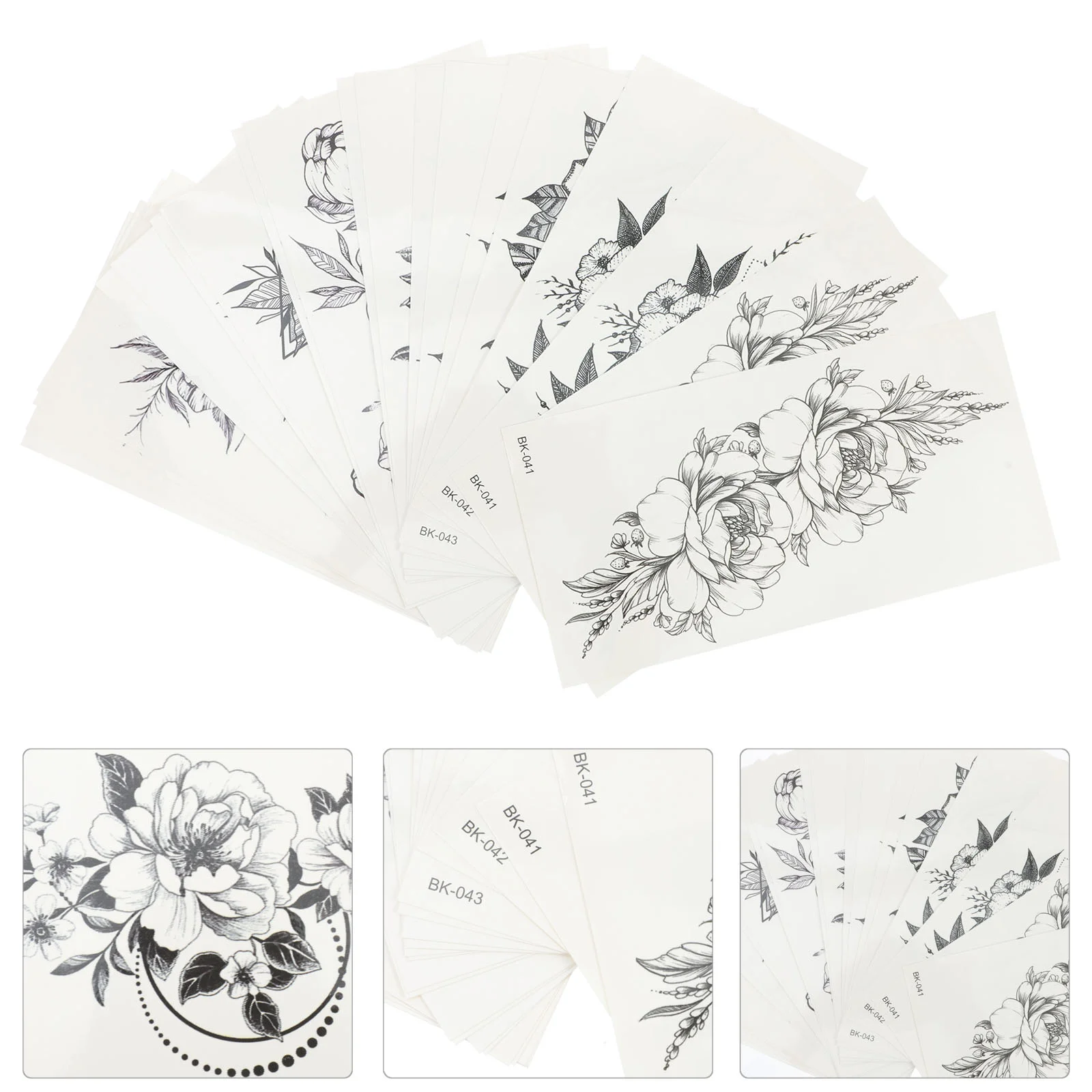 

20 Sheets Fake Tattoos Temporary Stickers Flower Temporary Tattoos