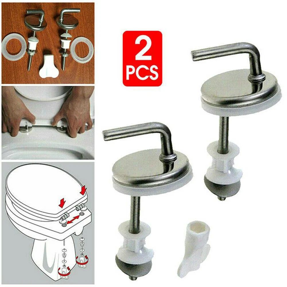 

Stainless Steel Toilet Lid Hinge Repair Bolts Screws Washers Set Universal Replacement Toilet Lid Set Accessories