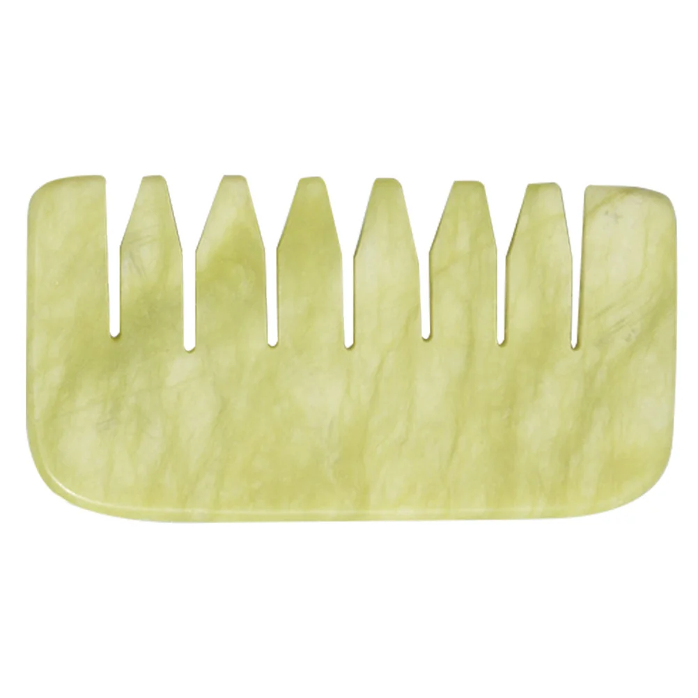 

Face Cleaning Tools Comb Scalp Portable Gua Sha Combs Jade Hair 8X4.2X1CM Anti-hair Loss Green Meridian