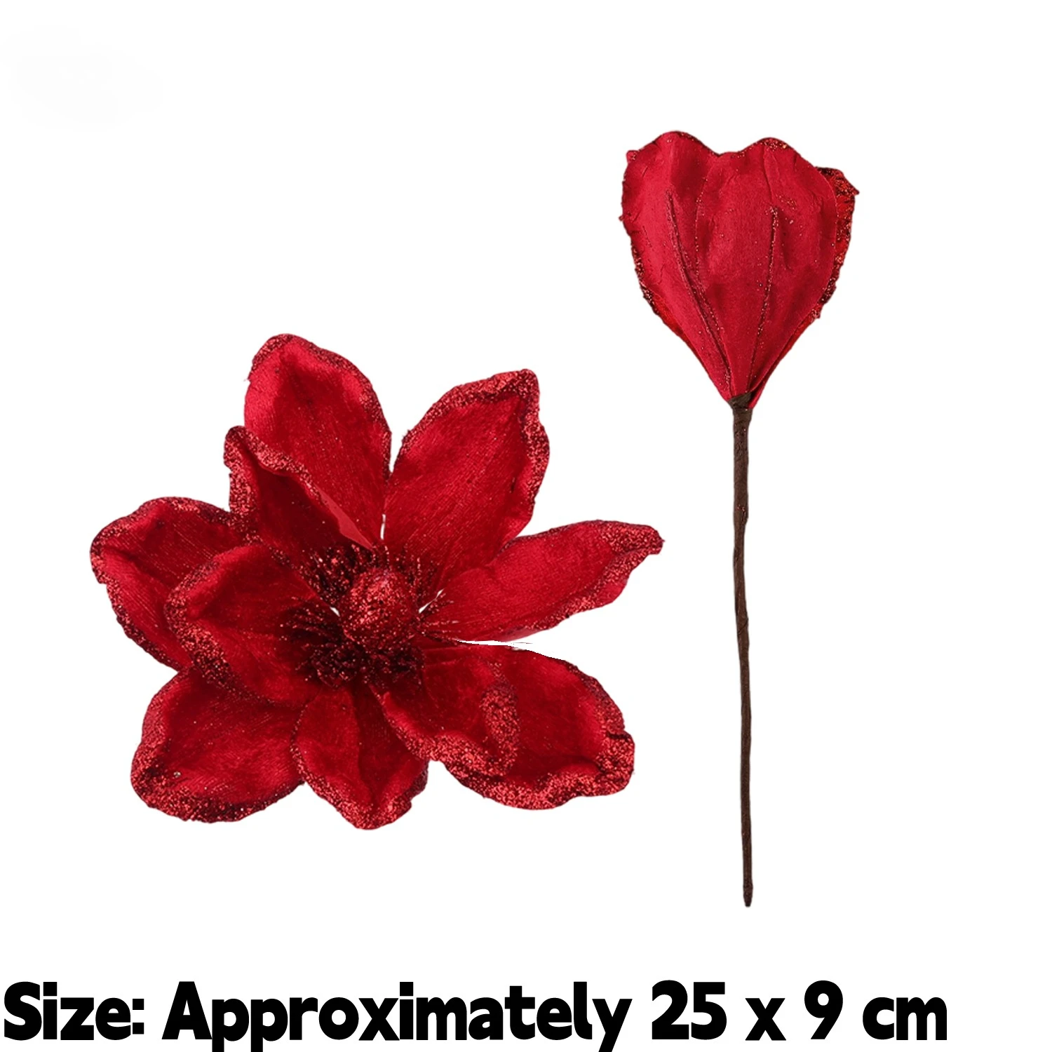 Искусственные красные цветы пуансеттии