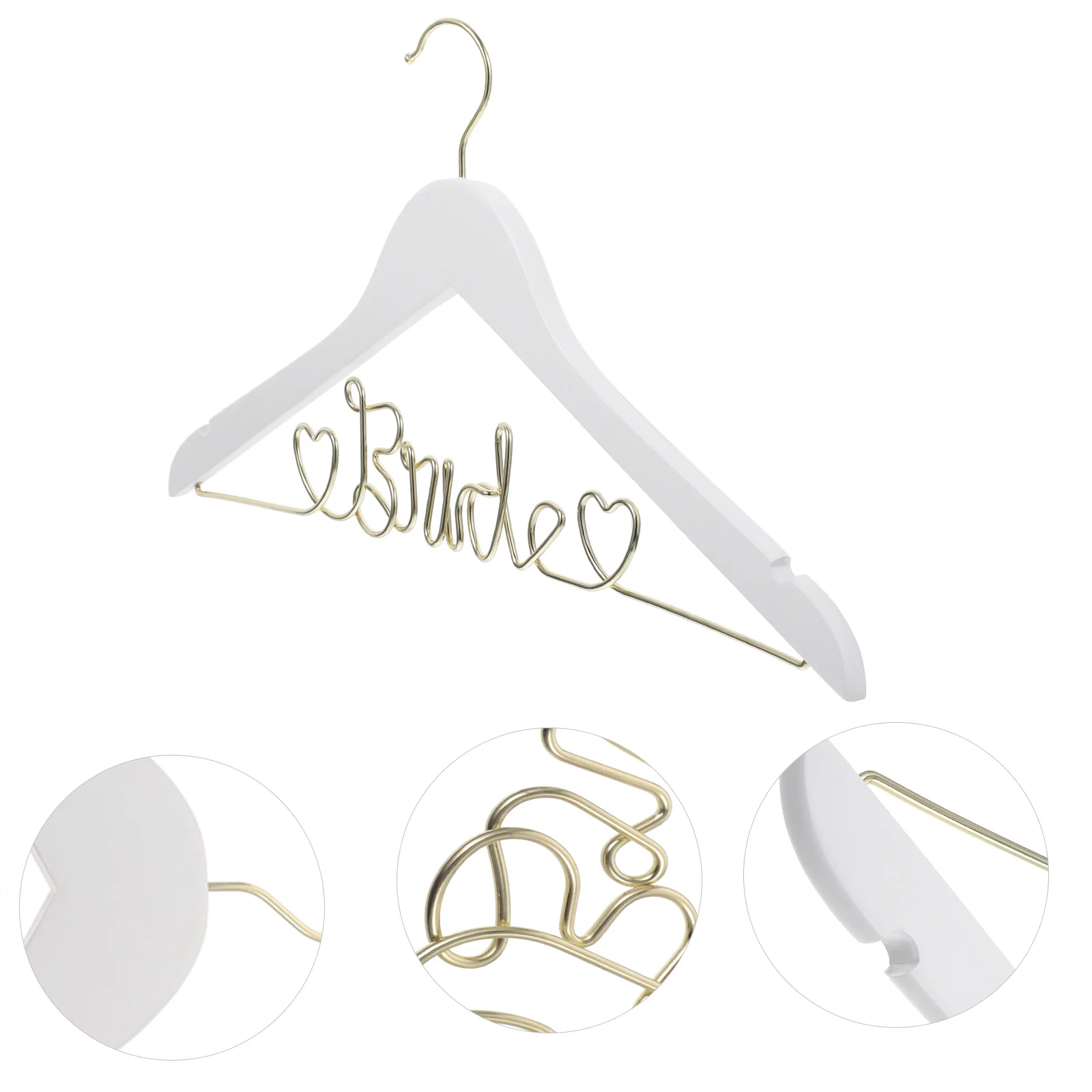 

Bridal Hanger Bride Clothes Hangers Skirts Wire Wedding Costume Wooden Thread Dress Display