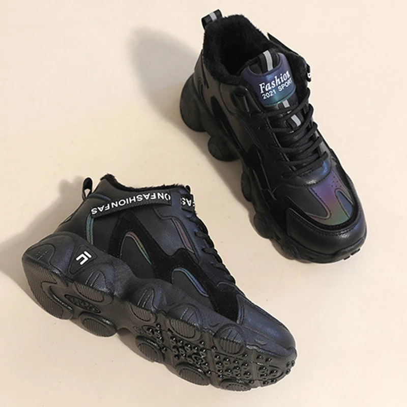 

Shoes Women Winter New Cotton Shoes Ladies Warm Short Boots Casual Sports Shoes Female Lace Up Fashion Sneakers Woman Snow Boots
