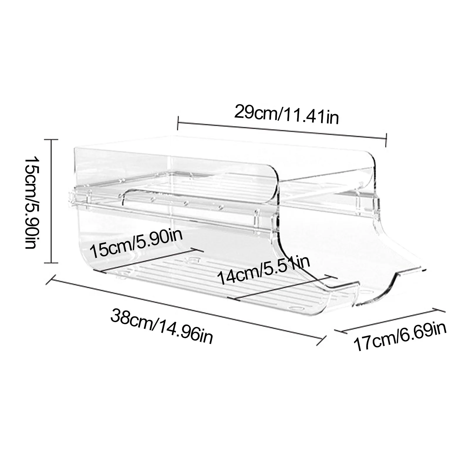 2Tier Rolling Refrigerator Organizer Bins Soda Can Storage Rack Container Drink Beverage Dispenser for Freezer Kitchen - купить по