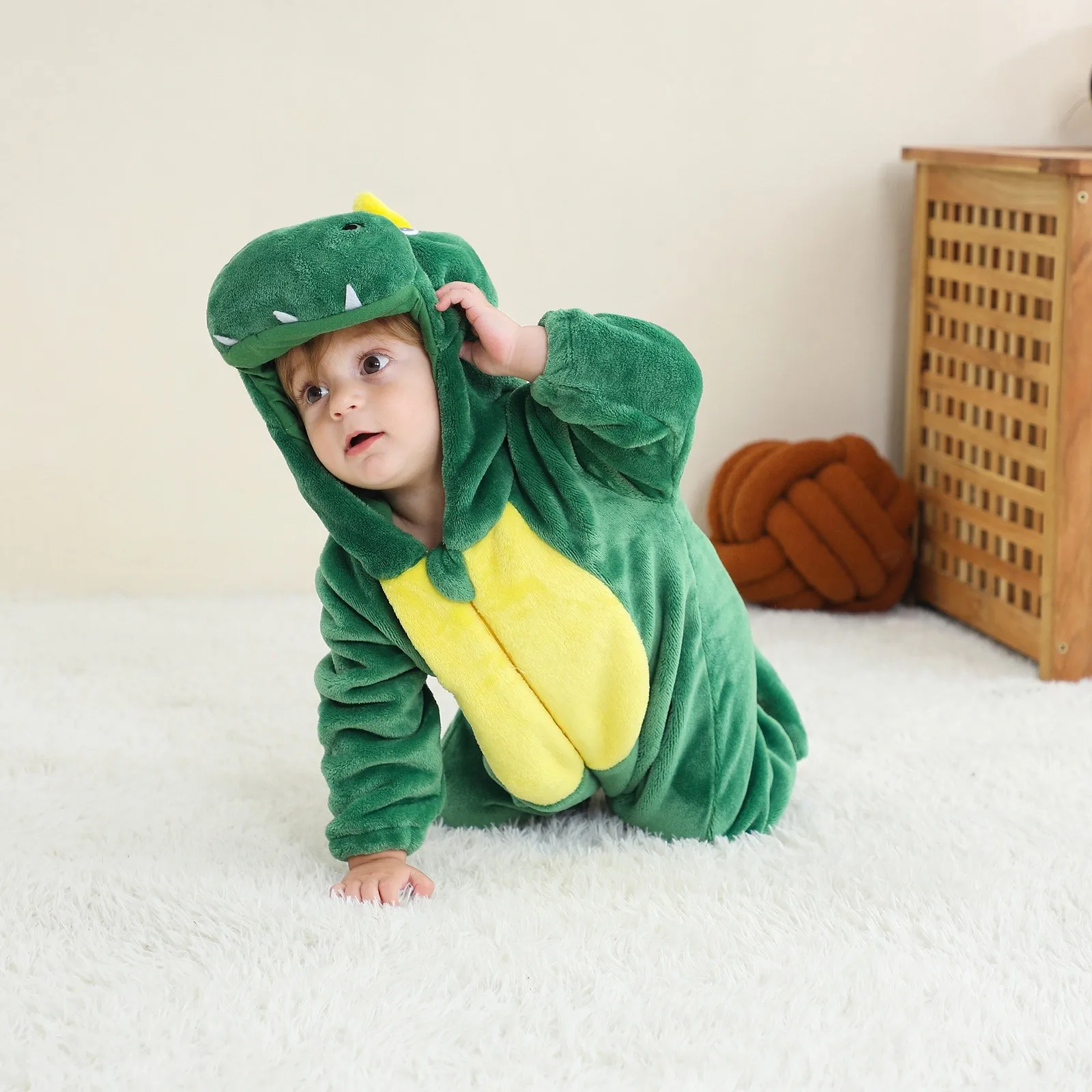 Kids Cartoon Pajamas Suit Onesie For Children Onsie Boy Girls Fleece Full Body Pijama One-Piece Overall Whole Bodysuit