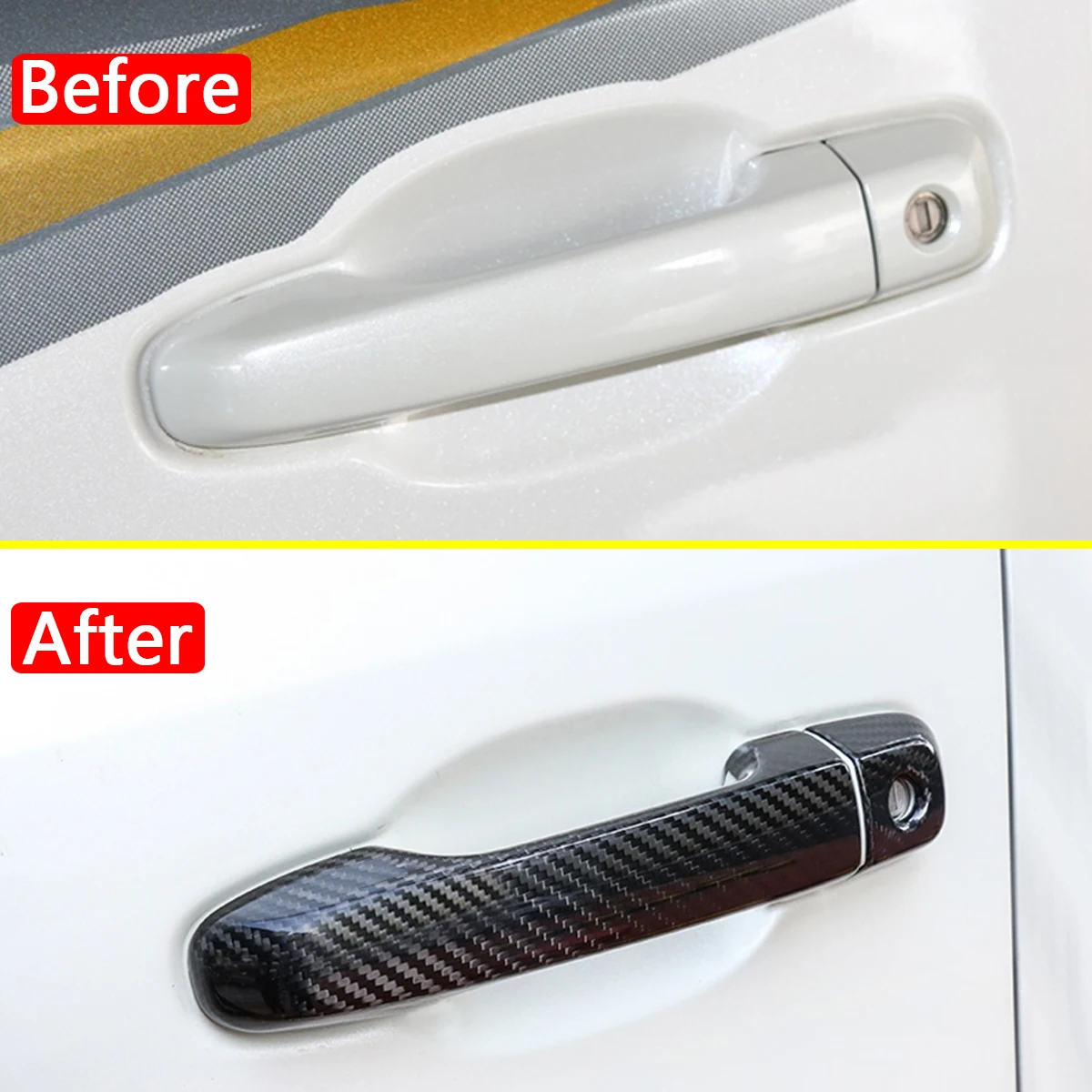 

For Toyota Land Cruiser 200 LC200 2016 2017 2018 2019 ABS Carbon Fiber ABS Carbon Fiber Chrome Door Handle Cover Accessories