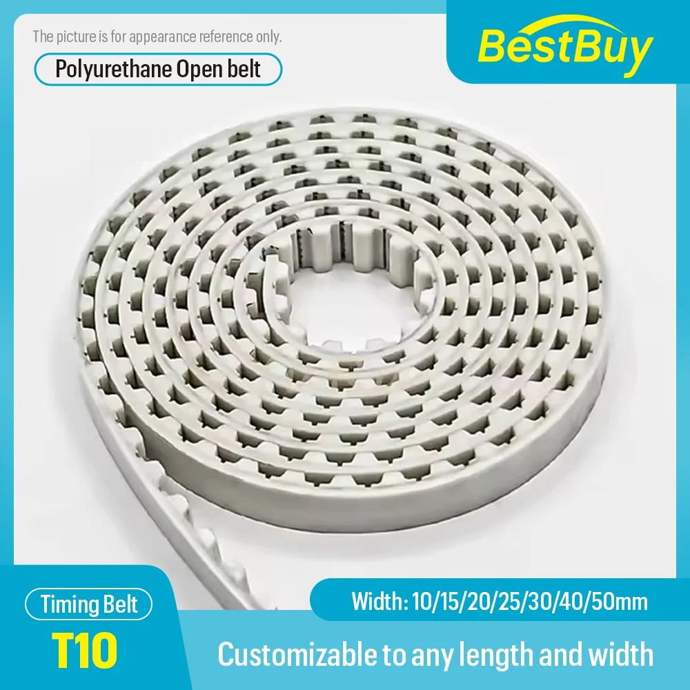 T10 с открытым концом и стальным шнуром, ширина синхронного ремня 10/15/20/25/30/40/50 мм, полиуретановый ремень синхронизации