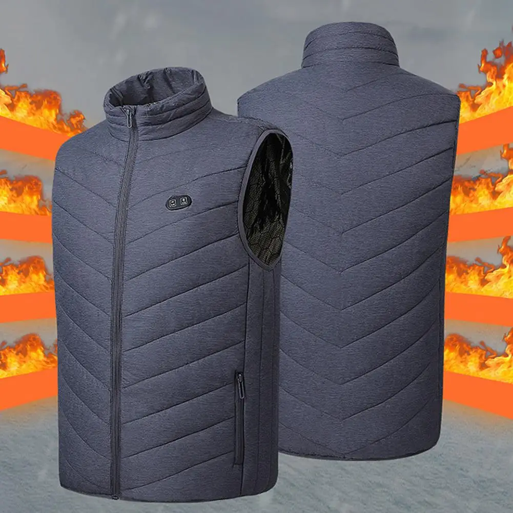 

Heated Vest Useful Coldproof Cotton Padded Smooth Zipper Heated Vest for Parents USB Heating Vest Winter Waistcoat