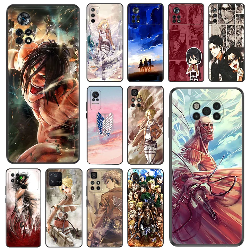 

Anti-Drop Soft Phone Case For Xiaomi Mi Poco X5 Pro C51 X4 X3 F4 GT C55 C50 C40 F1 M5S M4 F3 M3 Anime Attack On Titan Back Cover