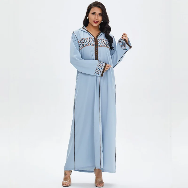 Muslim Women's Robe Long Skirt Muslim Fashion Dress Moroccan Robe Kaftan