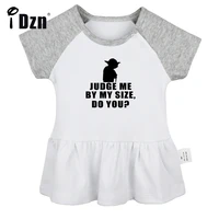 idzn summer new judge me by my size do you baby girls cute short sleeve dress infant pleated dress soft cotton dresses clothes