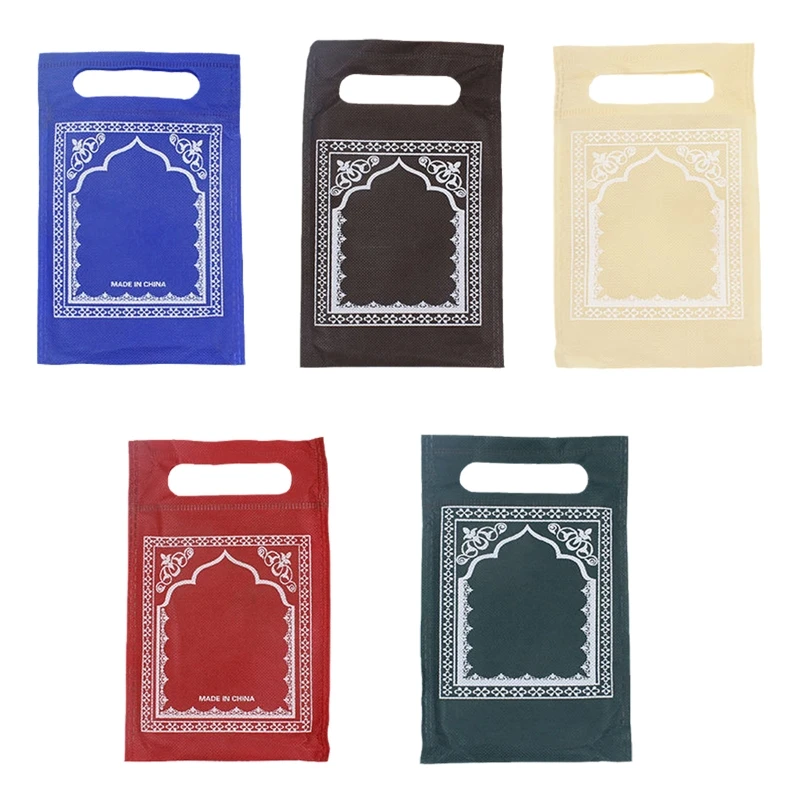 

H55A Muslim Prayer Carpet Foldable Islamic Interactive Praying Ritual Mat Ornament for Eid Ramadan Party Decoration Religious