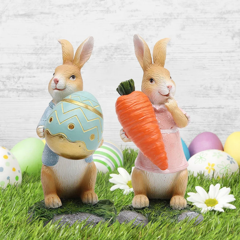 Easter Mini Bunny Doll Decoration Miniature Cute Rabbit Home Kawaii Hare Desktop Garden