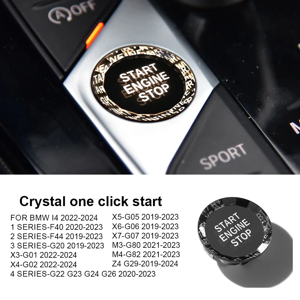 

Хрустальная Кнопка мультимедиа кнопка запуска двигателя крышка кнопки запуска для BMW F40 F44 G20 X3 G01 X4 G02 X5 G06 X7 G07 M3 G80 M4 G82 Z4 I4