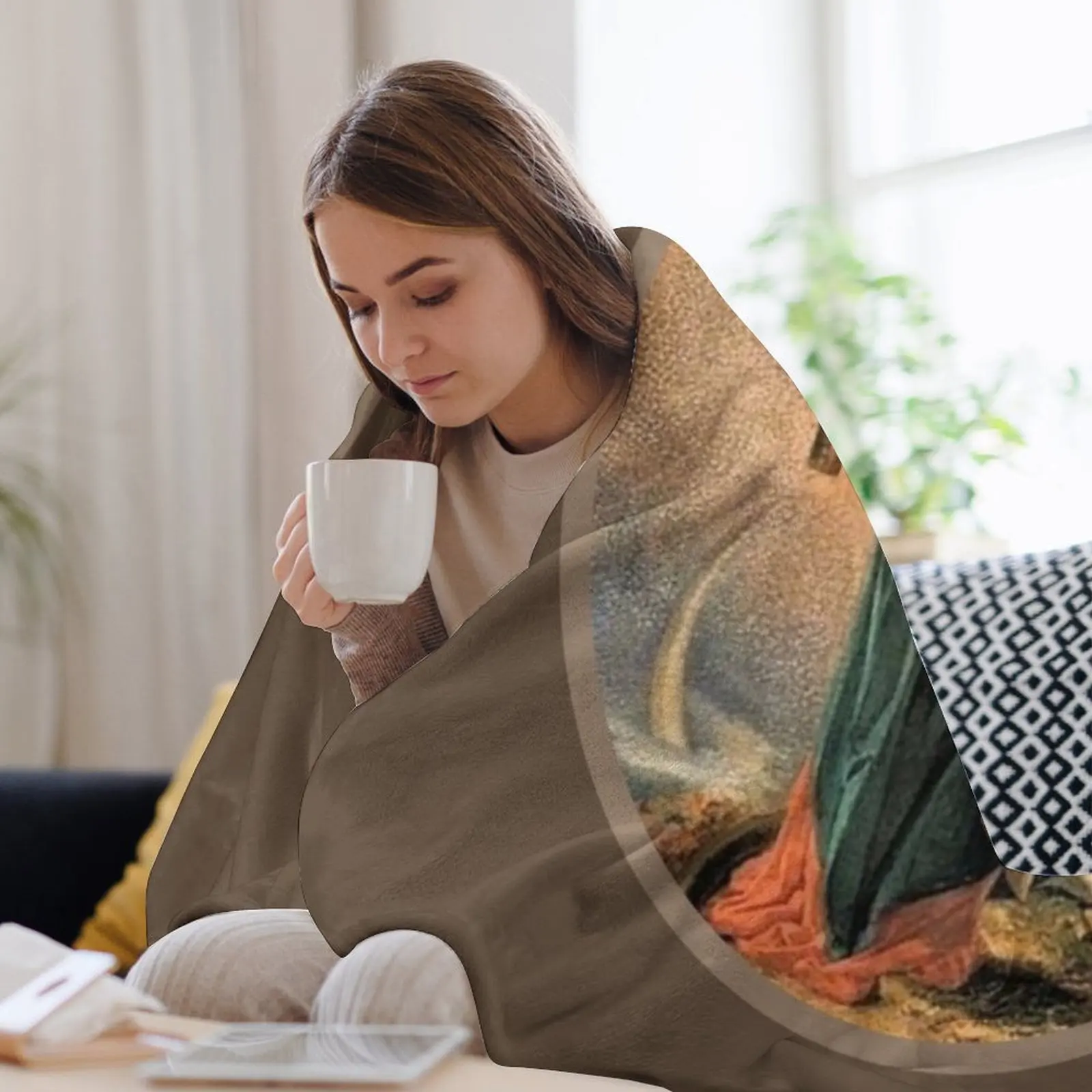 Коричневое лопастное одеяло Богома горы Carmel термоодеяло для волос пикника