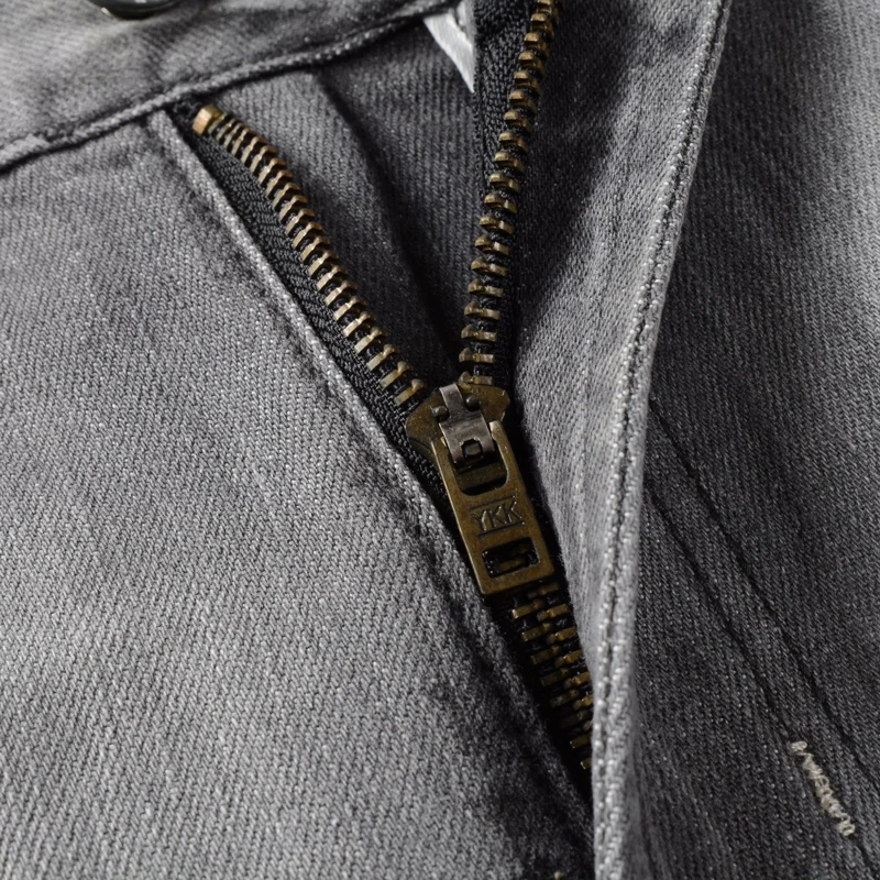 European Vintage Fashion Men Jeans High Quality Retro Gray Elastic Slim Jeans Men Denim Trousers Simple Designer Pants Hombre