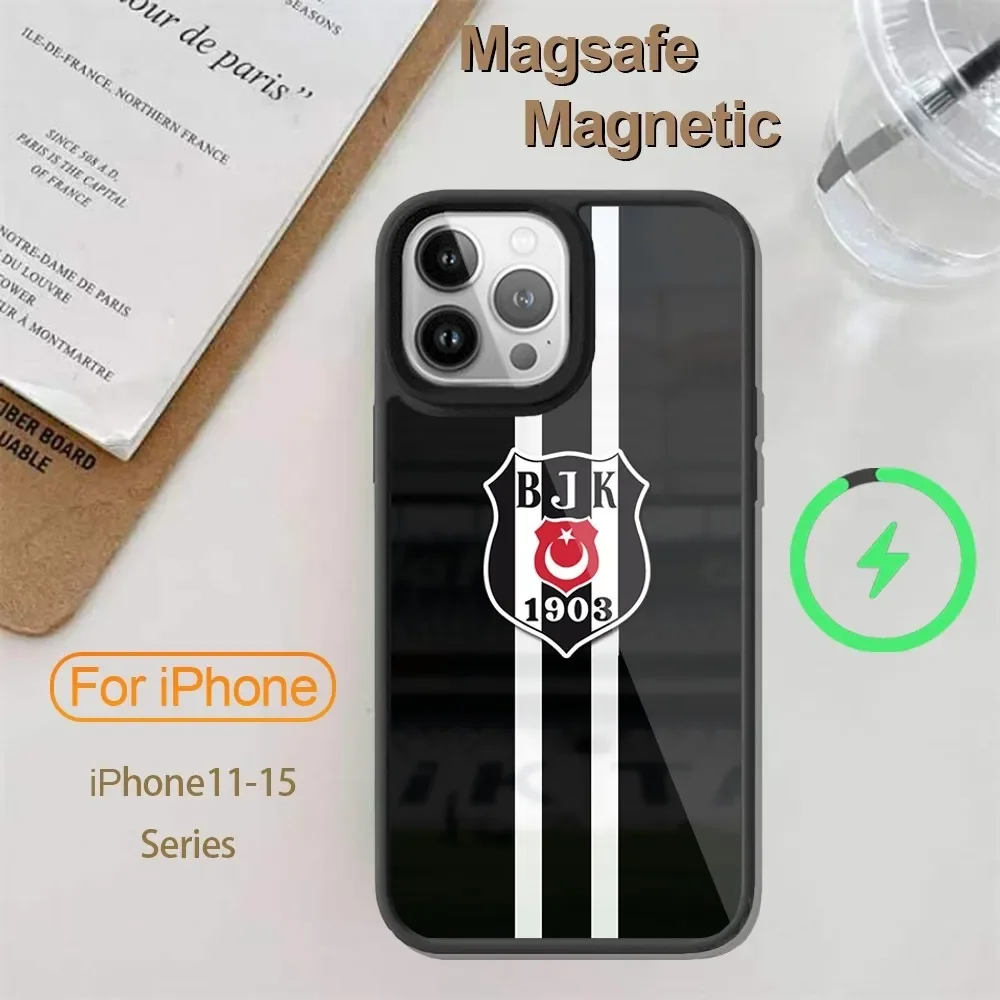 A-Fashions Besiktas BJK чехол для телефона iPhone 14 13 12 11 15 Pro Max Plus Mini Magsafe Беспроводная зарядка