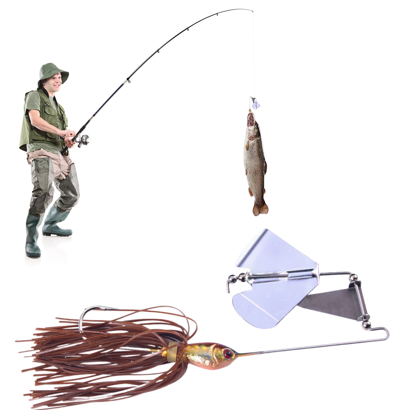 

Fishing Lures Baits Fishing Lures Spinnerbait Metal Lures Jig Fishing Lures Multicolor Buzzbait Swimbaits For Bass Trout Salmon