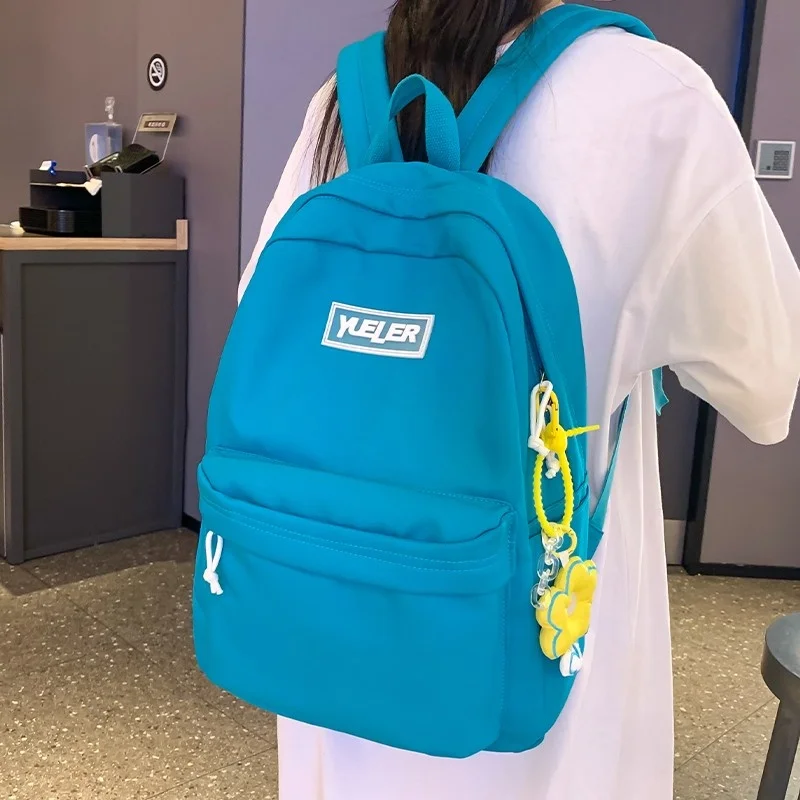 

Ransel Wanita Tahan Air Nilon Liontin Trendi Tas Sekolah Siswa Ransel Penyimpanan Kapasitas Besar Ransel Perjalanan Santai