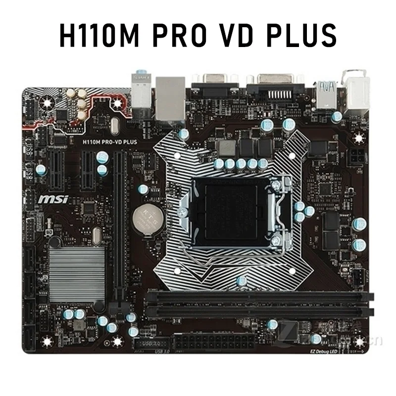 Материнская плата LGA 1151 для Gigabyte H110M-DS2V с Intel i3 6100 8 Гб DDR4 материнская 3 7 ГГц USB3.0 H110