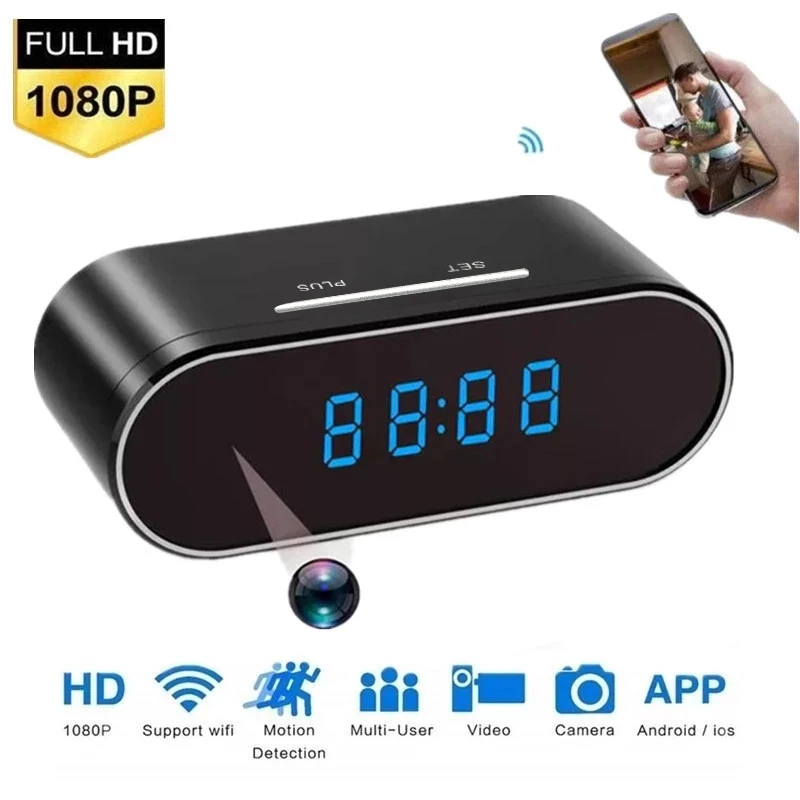 Беспроводная мини-камера 1080P, таймер, Wi-Fi, будильник, ночное видение, датчик движения, удаленный монитор, домашняя веб-камера Micro